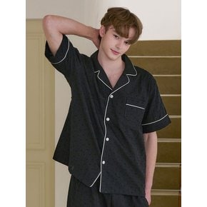 남성 조젯 코튼 반소매 카라넥 투피스 잠옷
