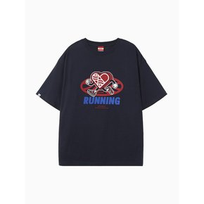 New Big Hearttrack Graphic T Shirt_Navy