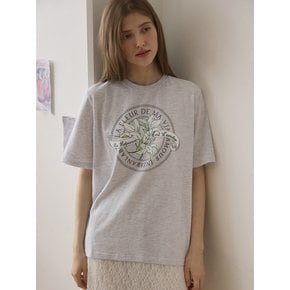 Lily Print T-shirt - Light Grey