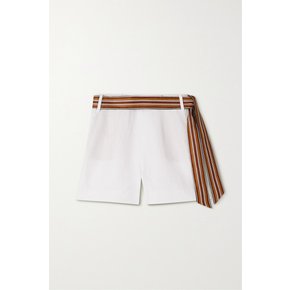 Antigua Belted Linen Shorts 화이트