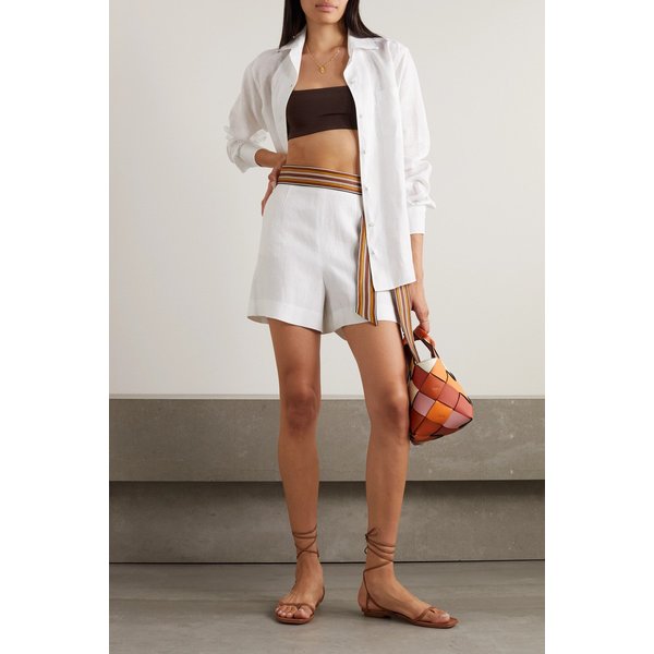 Antigua Belted Linen Shorts 화이트