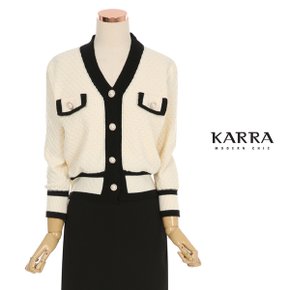 KARRA 럭셔리와플볼드라인가디건_A3F0342