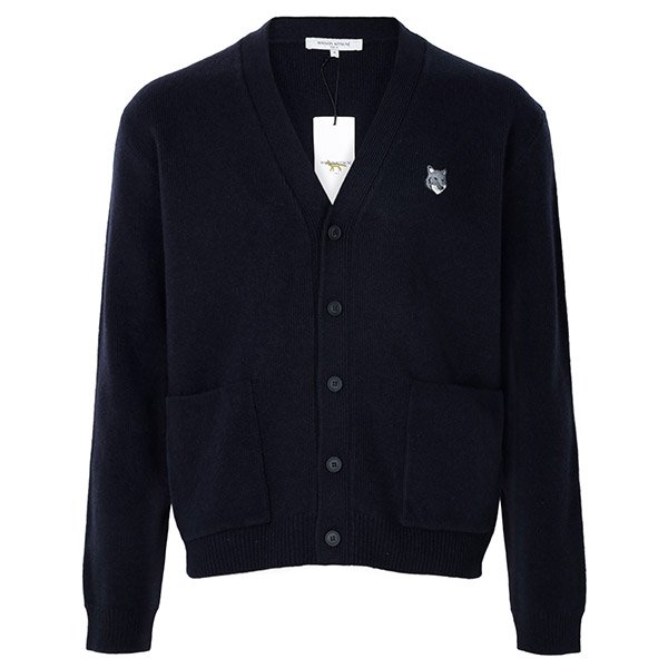[부산점] 25FW 클래식네이비 폭스 헤드 밀라노 램스울 카디건 PM00510KT1180 0413