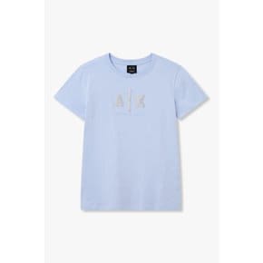 AX 여성 크리스탈 로고 티셔츠 A426130528스카이블루