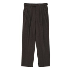 Wool Flannel adjust relaxed pants (Brown)