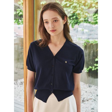 Nouve 브이넥 써머 가디건 - 네이비 / V-Neck Summer Cardigan - Navy