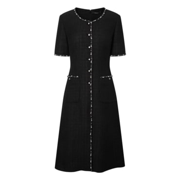 질스튜어트뉴욕 25FW 블랙 글리터장식 폴리혼방 트위드원피스 (JSDR5C100BK)