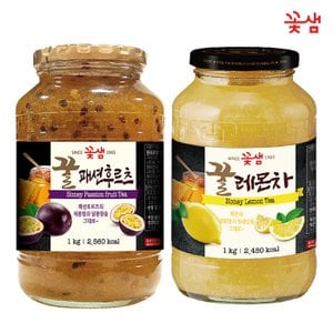 꽃샘 꿀패션후르츠차 1KG +꿀레몬차 1KG (과일청)