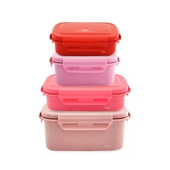 리빙크리에이터 지켜텐 컬러스텐용기 4종 A세트