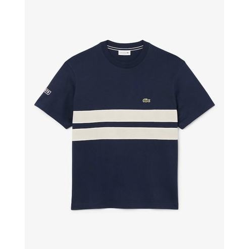 라코스테 (남성) 체스트 스트라이프 티셔츠 TH9769-55G 166(네이비)