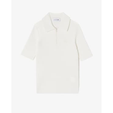 라코스테 (라코스테제습제증정)(여성) 25SS 슬림핏 3D 하프집업 스웨터 AF2572-55G 70V(오프화이트)