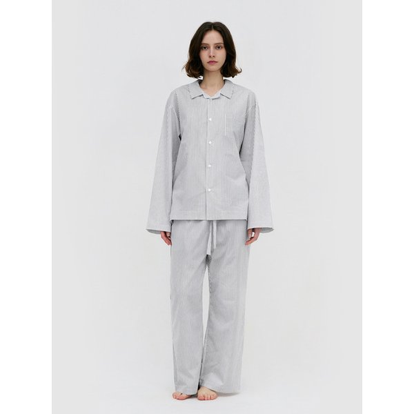 Stay Stripe Pajamas Long Pants - Gentle Black