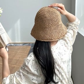 1+1 여름 라탄 버킷햇 자외선차단 여성 밀짚 벙거지모자