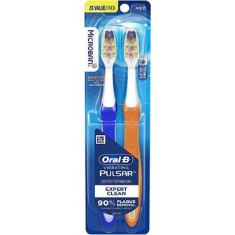  독일 오랄비 전동칫솔 OralB Pulsar Expert Clean 배터리 Toothbrush 미디움 2 Count 1359640