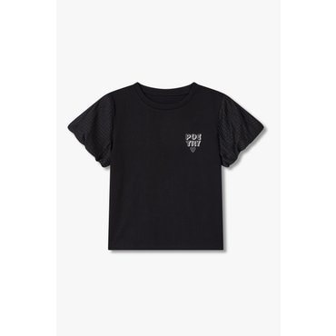 GCUT [지컷25S/S]볼륨 슬리브 레터링 포인트 티셔츠(7255240104)