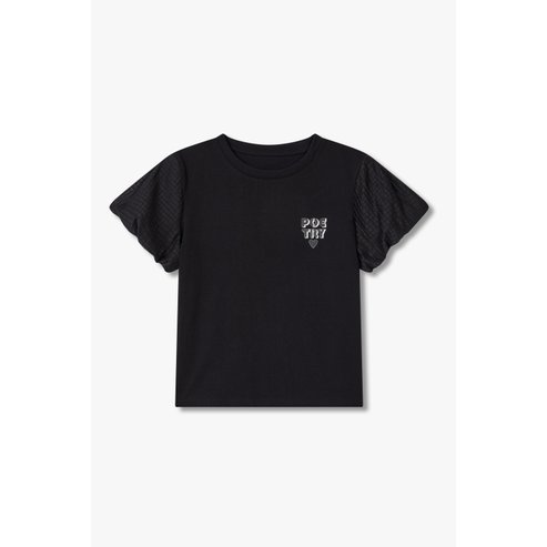 GCUT [지컷25S/S]볼륨 슬리브 레터링 포인트 티셔츠(7255240104)