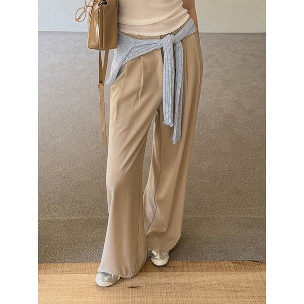 핌므 핀턱 와이드 롱 슬랙스