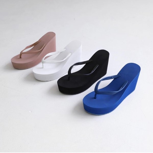 [옷자락] 여자 바캉스 쪼리 플립플랍 웨지힐 키높이 샌들