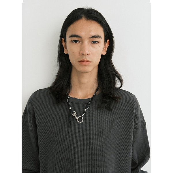 Steel & Thread necklace (leather black)