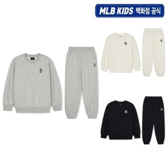 MLB키즈 24FW  베이직 스몰로고 맨투맨 세트 7AMTB0344/7PTB0344