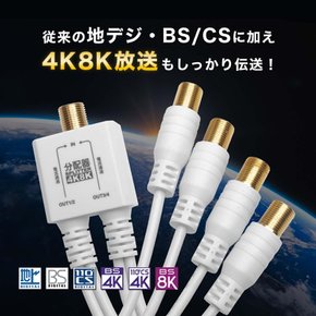 4 홀릭 안테나 스플리터 (4K8K 브로드캐스팅 (3224MHz), BSCS 지상파 디지털 CATV 호환)