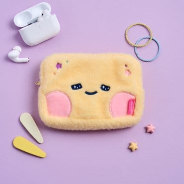 BUTTER(버터) [버터샵] 눈반짝 버터군 네모네모 파우치 S 옐로우