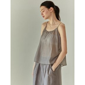 Sheer Shirring Sleeveless Top_3color