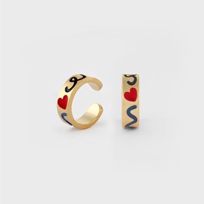 DOODLE EARCUFF3mm SILVER92518K GOLD PLATED