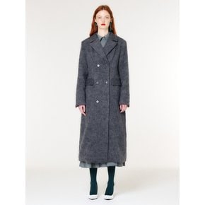 DOUBLE BREASTED SLIM WOOL COAT(GRAY)