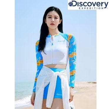 디스커버리 프레시벤트 여성 핫썸머 풀집업 크롭 래쉬가드(DWSW92043)