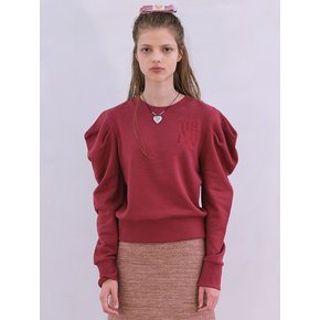 KATE PUFF SLEEVE SWEATSHIRT_CHERRY