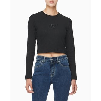 Calvin Klein Jeans 여성 롱슬리브 모노그램 베이비 티(J224950)