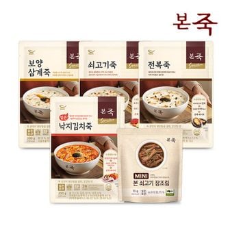 NS홈쇼핑 [본죽] 죽 200g 4팩(전복+쇠고기+삼계+낙지김치)+미니장조림 1팩..[32258214]