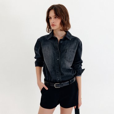 룩캐스트 노아 클래식 데님 셔츠_차콜 / NOAH CLASSIC DENIM SHIRT_CHARCOAL