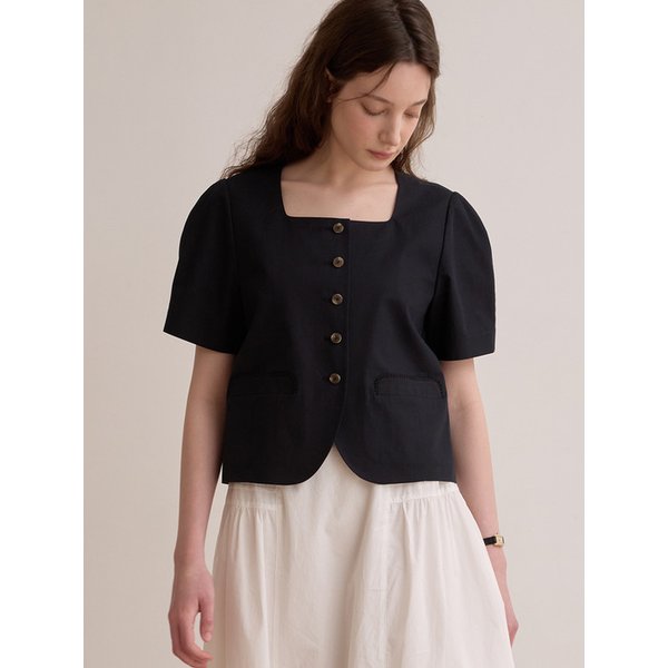 Volume half sleeve jacket - Navy