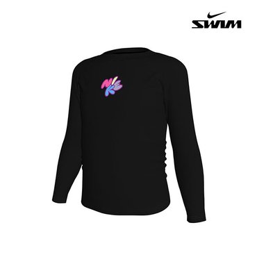 나이키스윔 아동래쉬가드 여자아동 나이키 버블 스크립트 롱 슬리브 하이드로가드 NESSF773-00