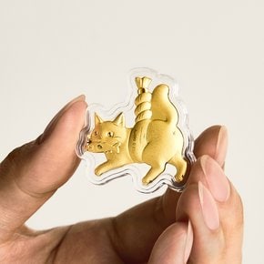 [선물패키지] 순금 선물 골드바 고양이 액막이 오브제 24K 0.05g