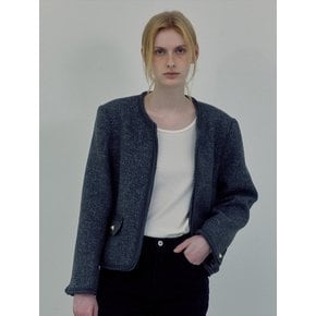 Clasic Wool Tweed Pocket Jacket(chacoal)