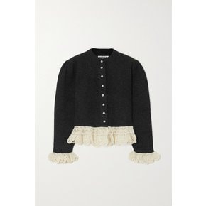 Grace Crochet-trimmed Alpaca And Wool-blend Cardigan 블랙