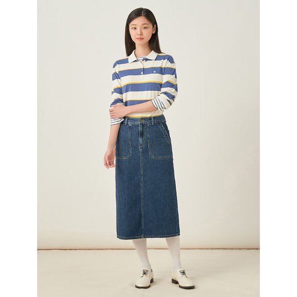 멜로우 데님 스커트  블루 (BF5727C71P)