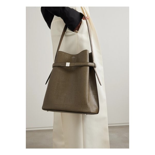 벨트 리자드 이펙트 가죽 토트 다크 그린 46376663162874085