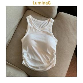 나시 2color 골지 크롭 민소매 이너 여름 상의 레이어드용