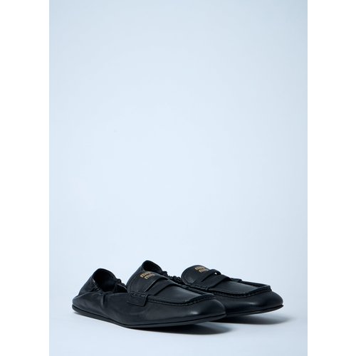 Logo Motif Leather Loafers