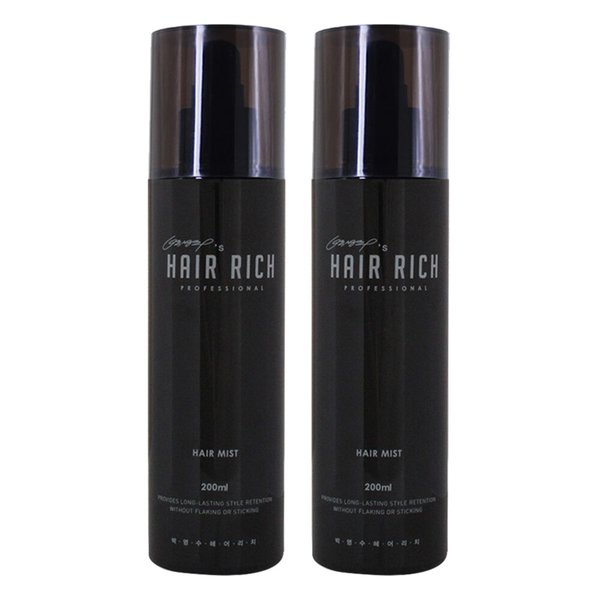 박명수 헤어리치 흑채 고정 헤어미스트 200ml 2개