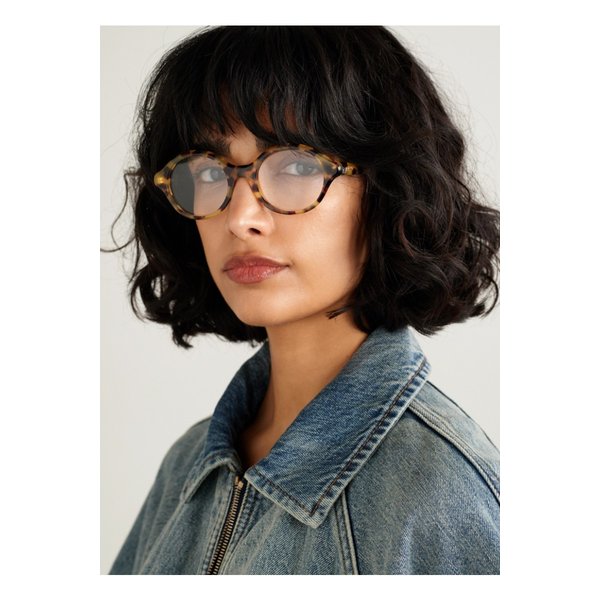 라운드 프레임 톨토이즈셸 아세테이트 옵티컬 안경 브라운 46376663162887326