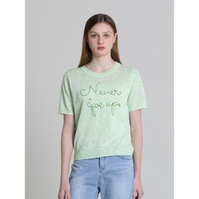 레터링자수 라운드 반팔 투톤니트  택가격  78000원 _P418587233