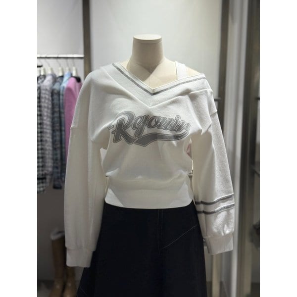 [여주점] 언발 오프숄더 프린팅 포인트 티셔츠 ER1CL162