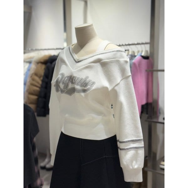 [여주점] 언발 오프숄더 프린팅 포인트 티셔츠 ER1CL162