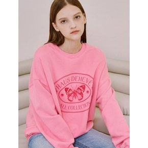 Butterfly Stamp Sweatshirt [Pink]