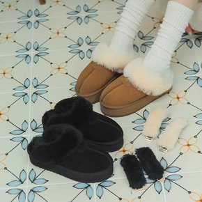 ljh023-1 Platform fur slipper _ 2colors